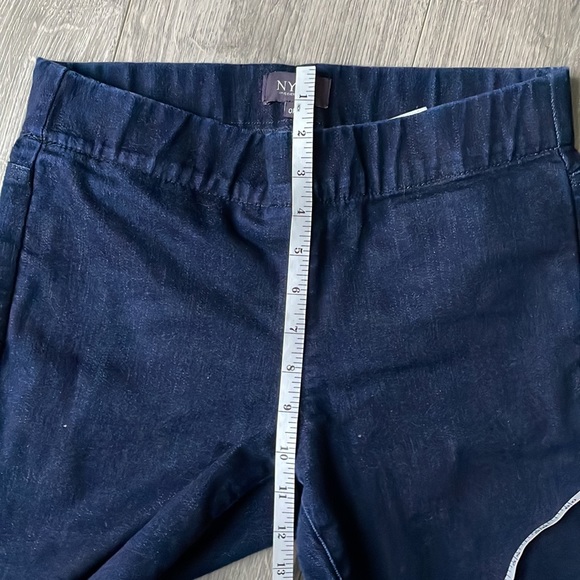 NYDJ Petite Pull up Skinny Dark Blue Denim Ankle Pull On Pant with slits. - Picture 7 of 9